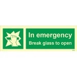 IMO sign4195:In emergency break glass to open
