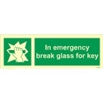 IMO sign4192:In emergency break glass for key