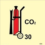 IMO sign6086:Wheeled CO2 fire extinguisher(30)
