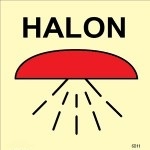 IMO sign6011:Space protected by halon 1301