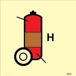 IMO sign6853:Halon Wheeled fire extinguisher