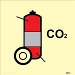 IMO sign6852:Co2 wheeled fire extinguisher