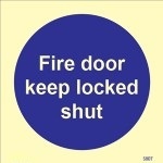 IMO sign5807:Fire door keep locked shut