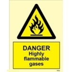 IMO sign7632:Danger highly flammable gases