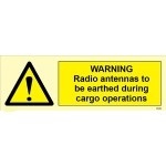 IMO sign7578:Warning radio antennas to be earthed during cargo operations