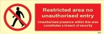 IMO sign8690:Restricted area no unauthorised entry